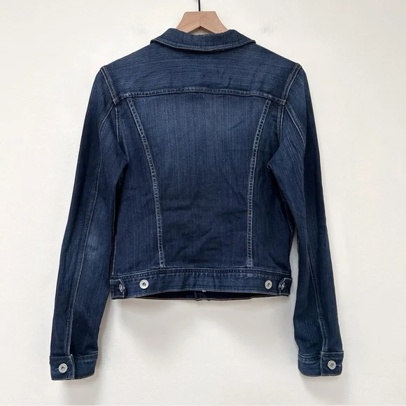 AG Mya Classic Fit Button Down Jean Denim Jacket in Easy Street Dark Wash size M - Picture 7 of 13